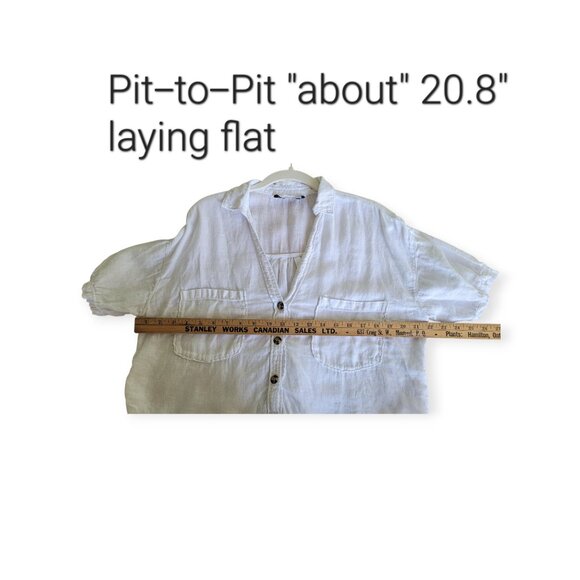 Zara Linen Blend Oversized Cropped Shirt M - Picture 5 of 7